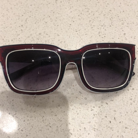 Maroon sunglasses with white trim A.J. Morgan - Picture 5 of 6